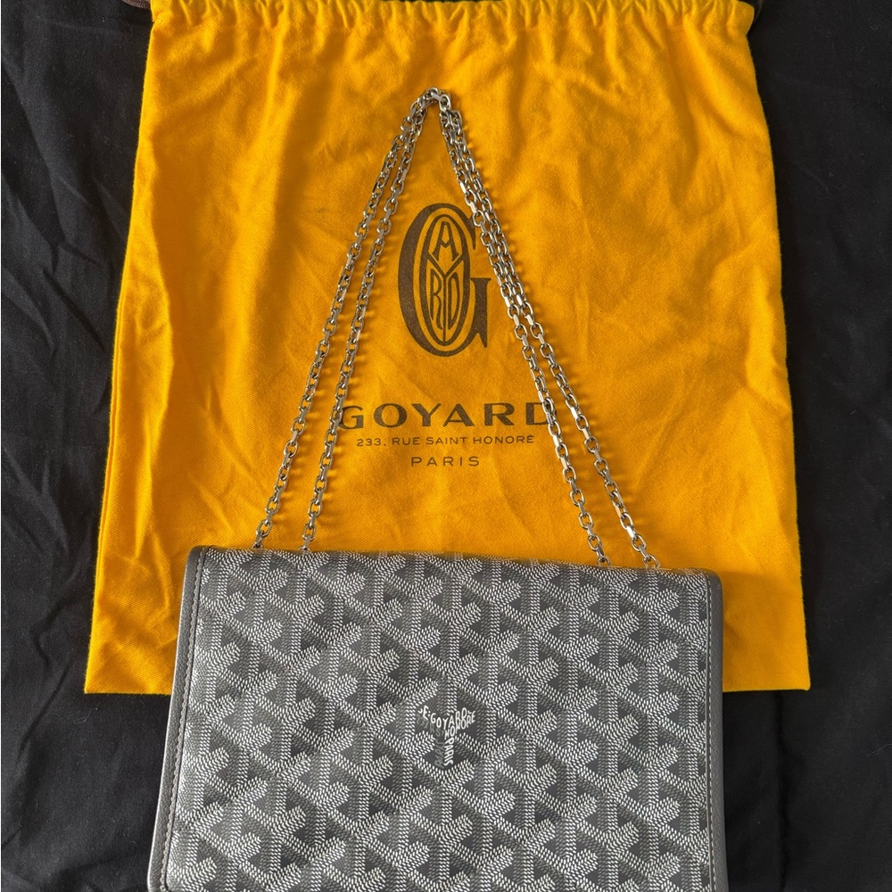 Goyard Goyardine Alexandre III shoulder chain gray bag